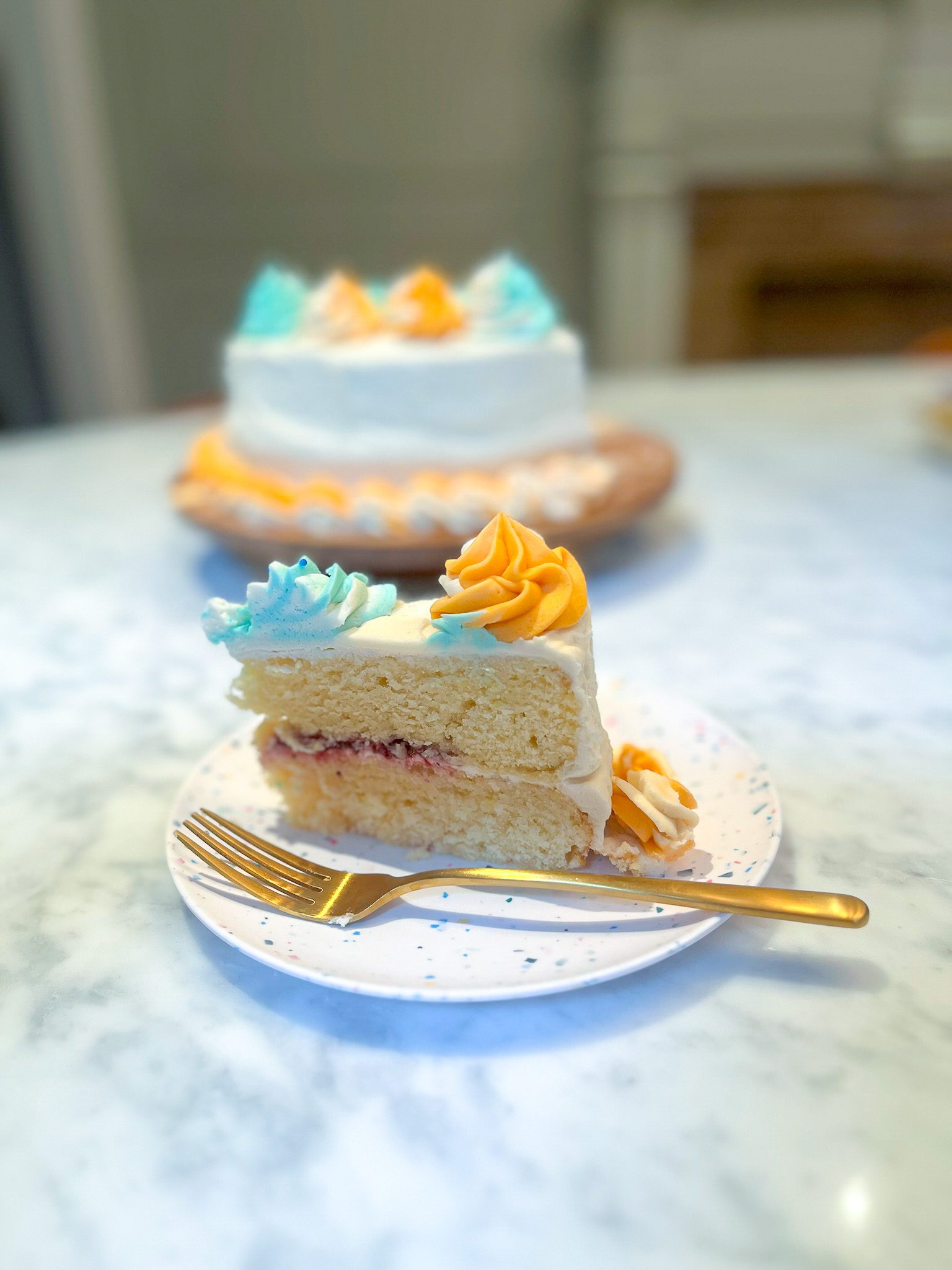 Lemon Blackberry Cake Slice