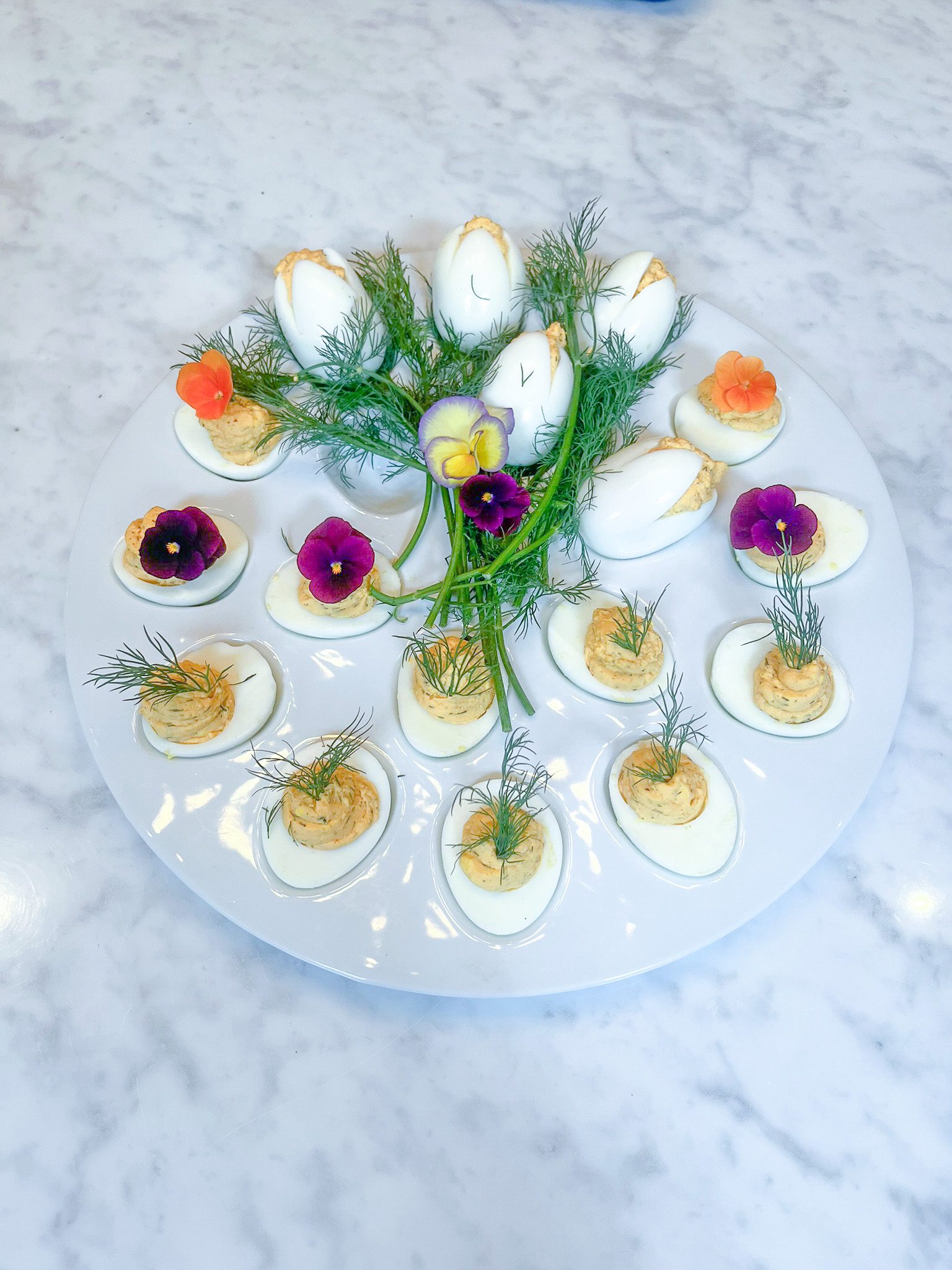 floral deviled eggs floral deviled eggs
